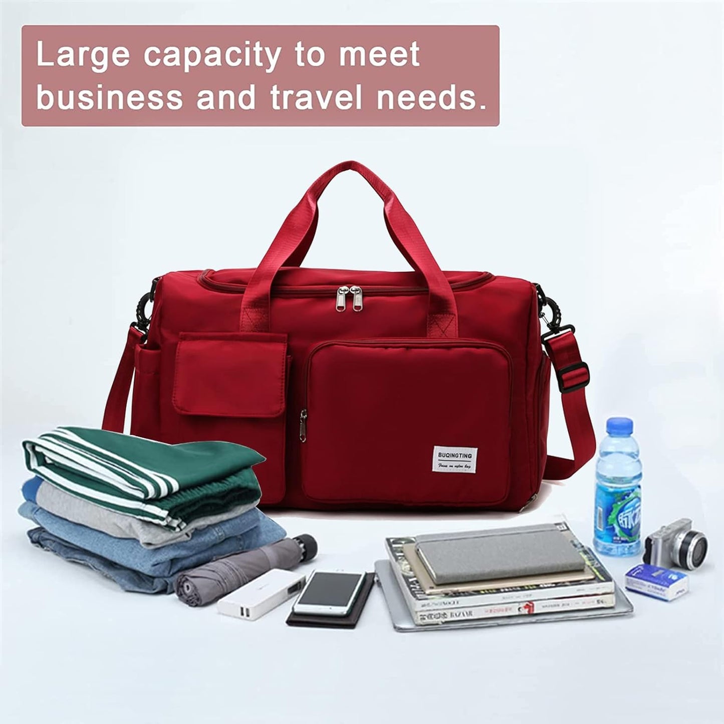 Small Gym Bag for Women, Travel Duffle Bag Carry On Weekender Bag with Shoe Compartment - Colors B