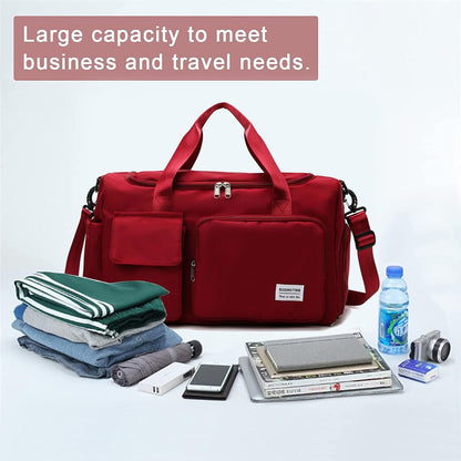 Small Gym Bag for Women, Travel Duffle Bag Carry On Weekender Bag with Shoe Compartment - Colors B