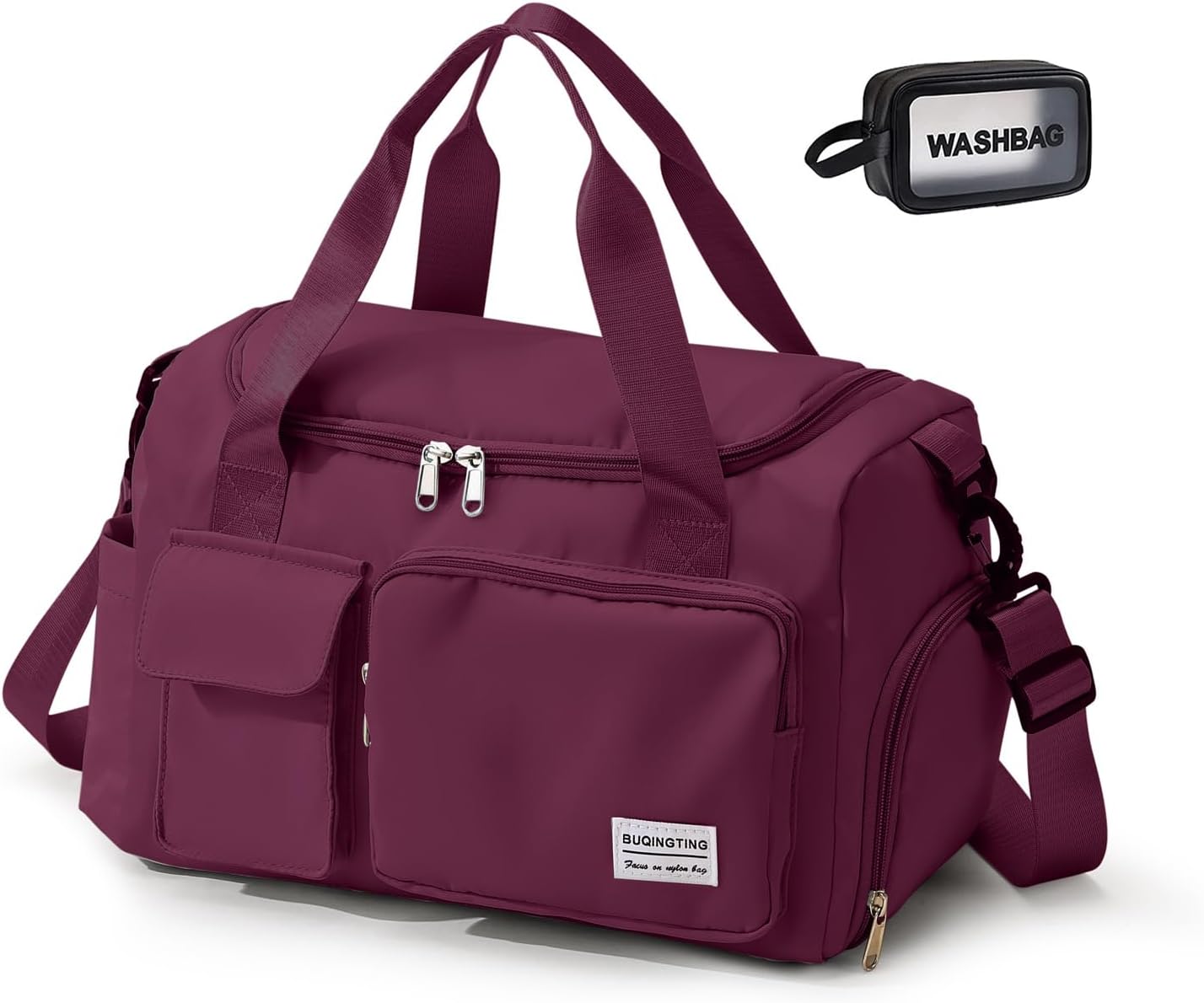 Small Gym Bag for Women, Travel Duffle Bag Carry On Weekender Bag with Shoe Compartment - Colors B