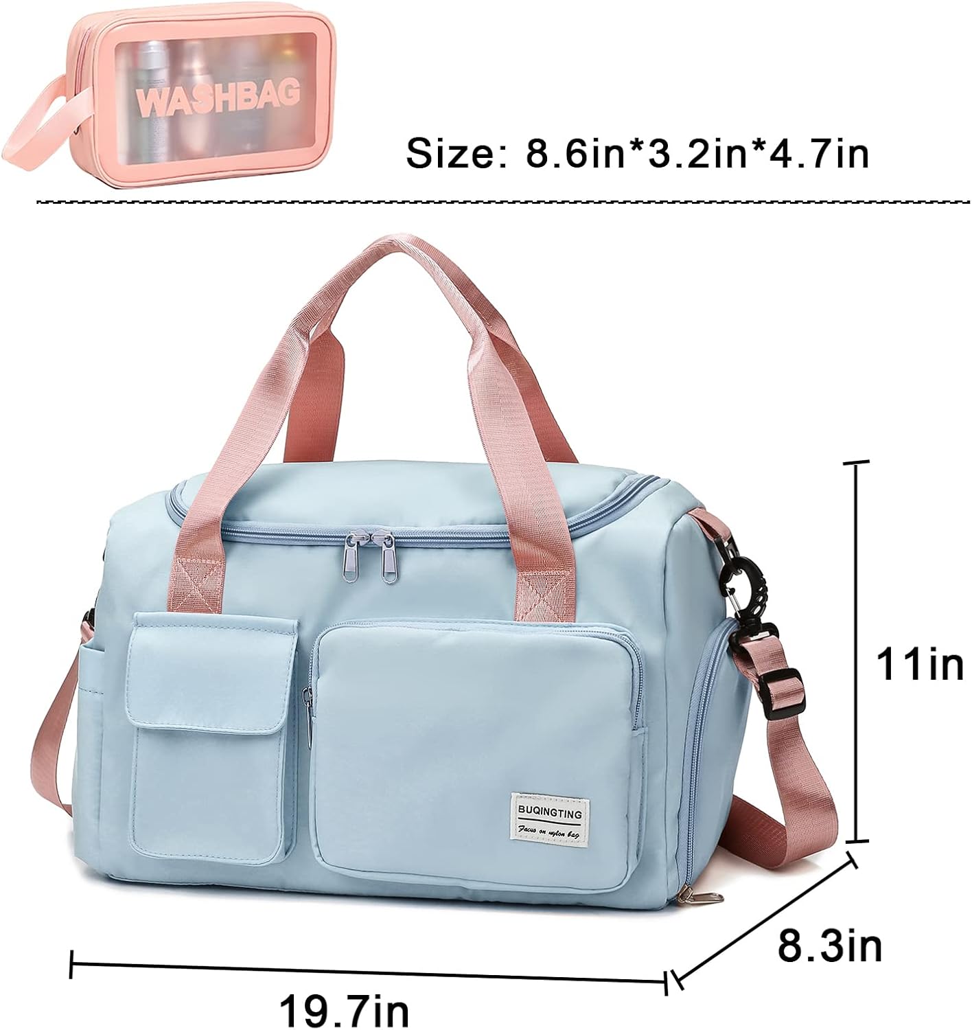Small Gym Bag for Women, Travel Duffle Bag Carry On Weekender Bag with Shoe Compartment - Colors B