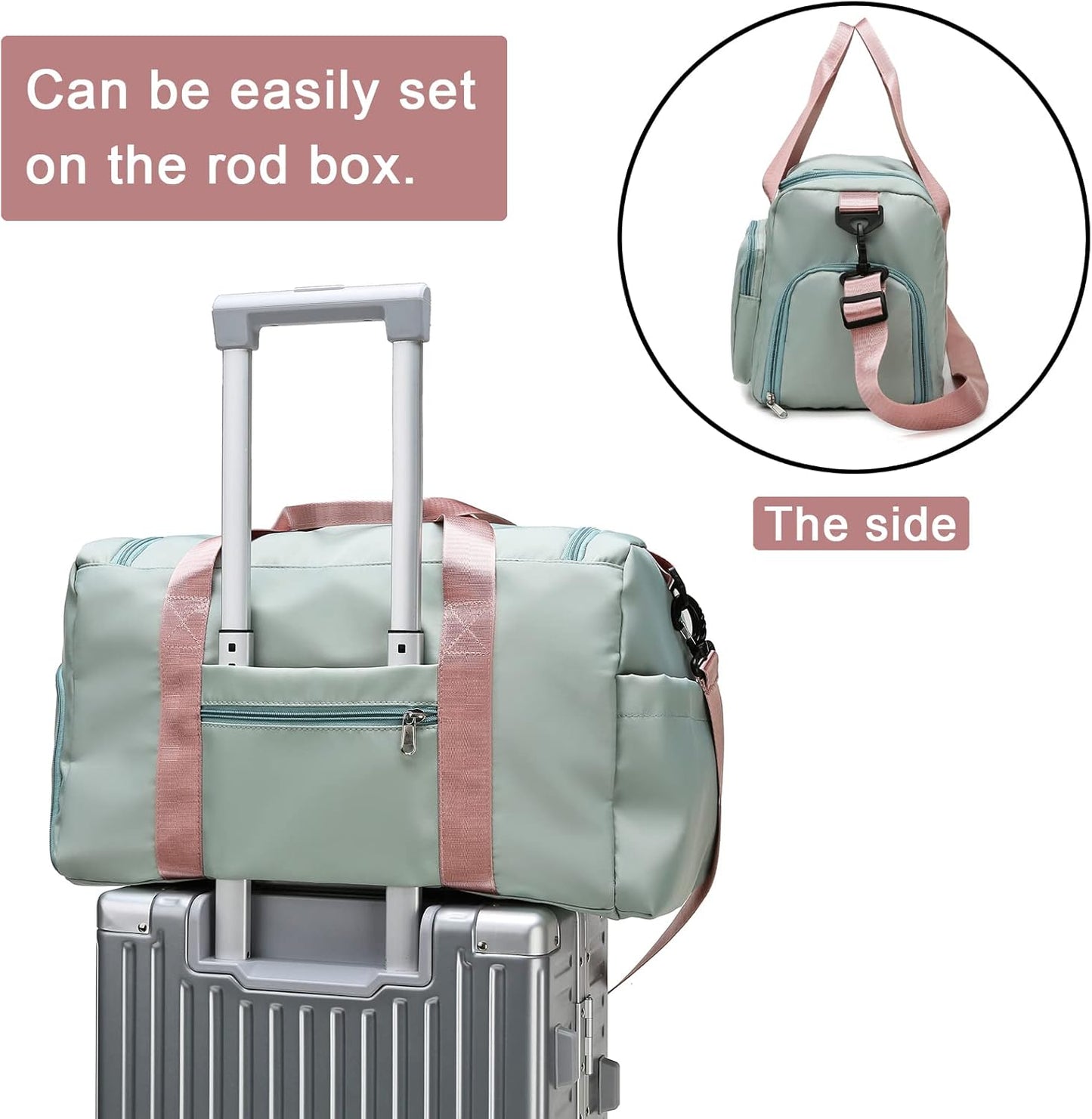 Small Gym Bag for Women, Travel Duffle Bag Carry On Weekender Bag with Shoe Compartment - Colors B