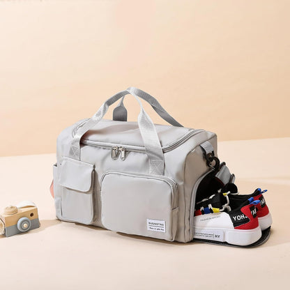 Small Gym Bag for Women, Travel Duffle Bag Carry On Weekender Bag with Shoe Compartment - Colors B
