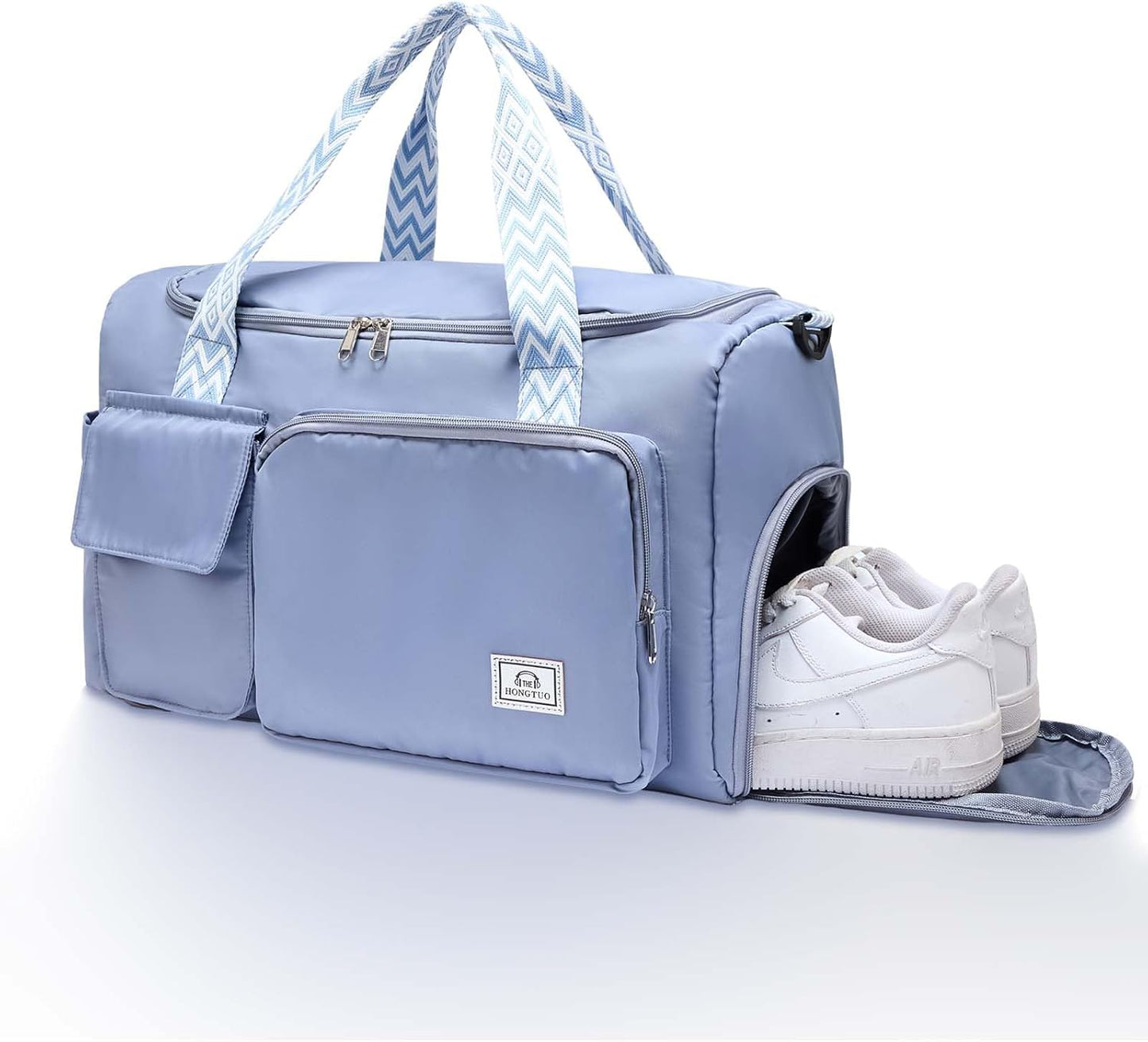 Small Gym Bag for Women, Travel Duffle Bag Carry On Weekender Bag with Shoe Compartment - Colors B
