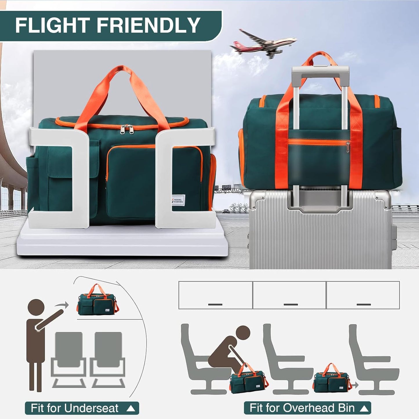 Small Gym Bag for Women, Travel Duffle Bag Carry On Weekender Bag with Shoe Compartment - Colors B