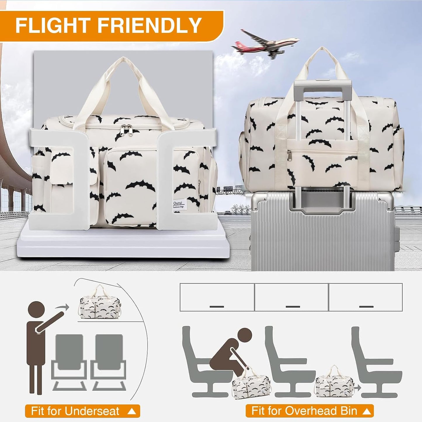 Small Gym Bag for Women, Travel Duffle Bag Carry On Weekender Bag with Shoe Compartment - Colors B