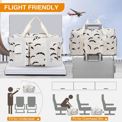 Small Gym Bag for Women, Travel Duffle Bag Carry On Weekender Bag with Shoe Compartment - Colors B