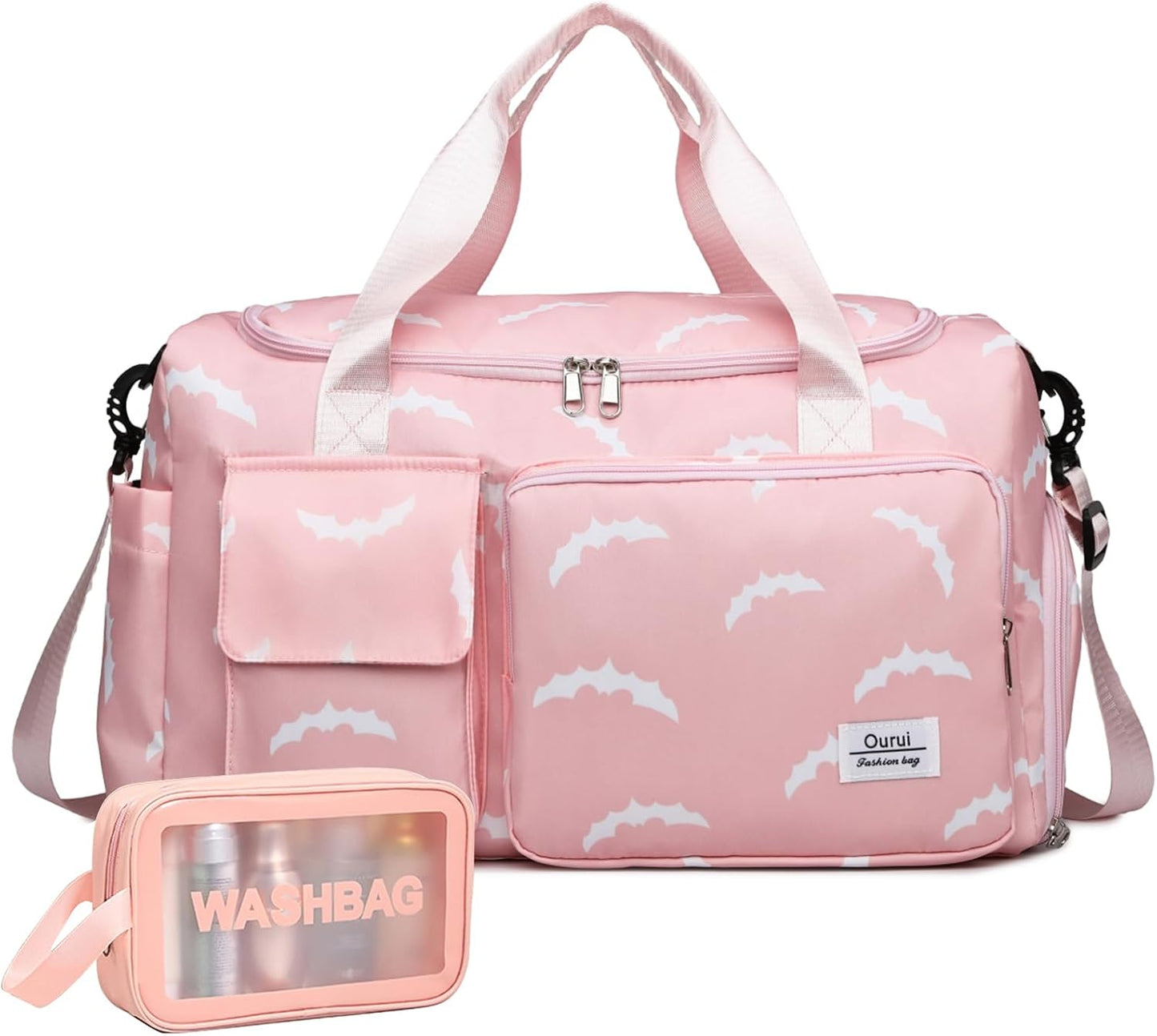 Small Gym Bag for Women, Travel Duffle Bag Carry On Weekender Bag with Shoe Compartment - Colors B