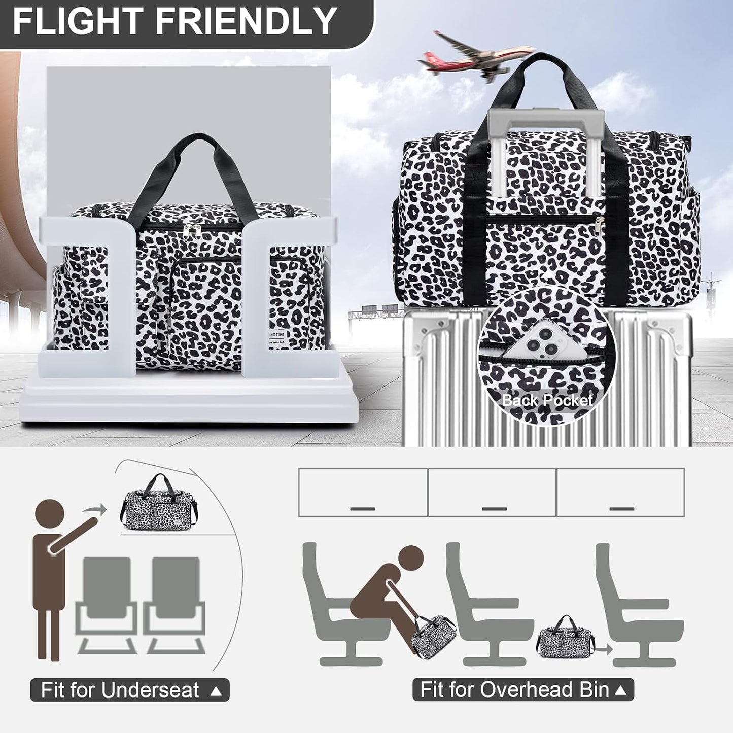 Small Gym Bag for Women, Travel Duffle Bag Carry On Weekender Bag with Shoe Compartment - Colors B