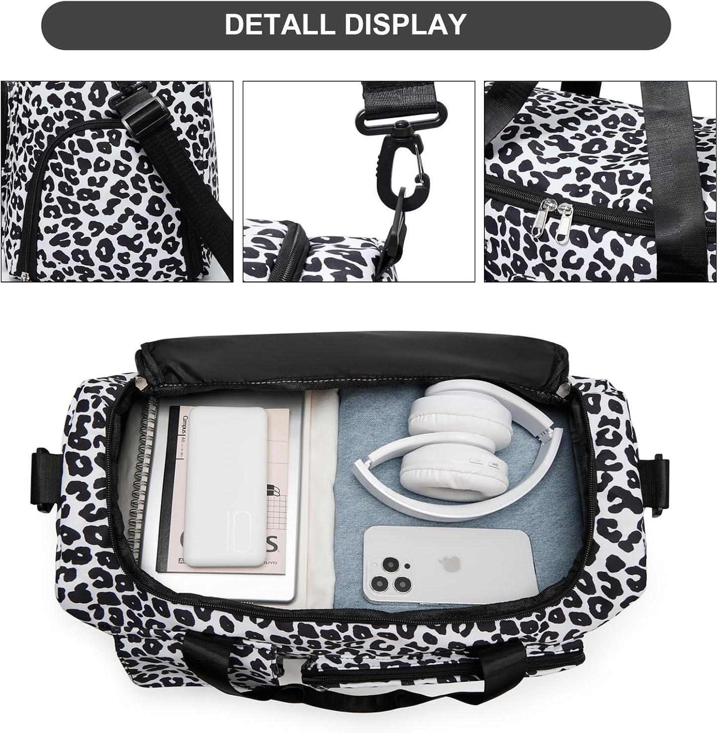 Small Gym Bag for Women, Travel Duffle Bag Carry On Weekender Bag with Shoe Compartment - Colors B