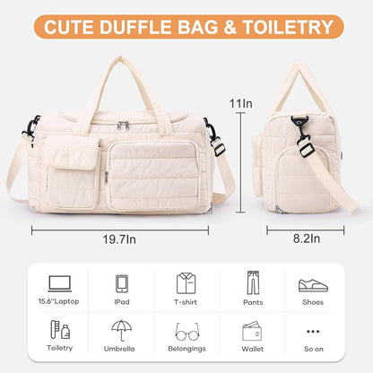 Small Gym Bag for Women, Travel Duffle Bag Carry On Weekender Bag with Shoe Compartment - Colors B