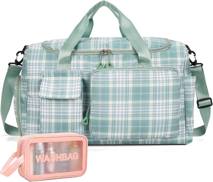 Small Gym Bag for Women, Travel Duffle Bag Carry On Weekender Bag with Shoe Compartment - Colors B