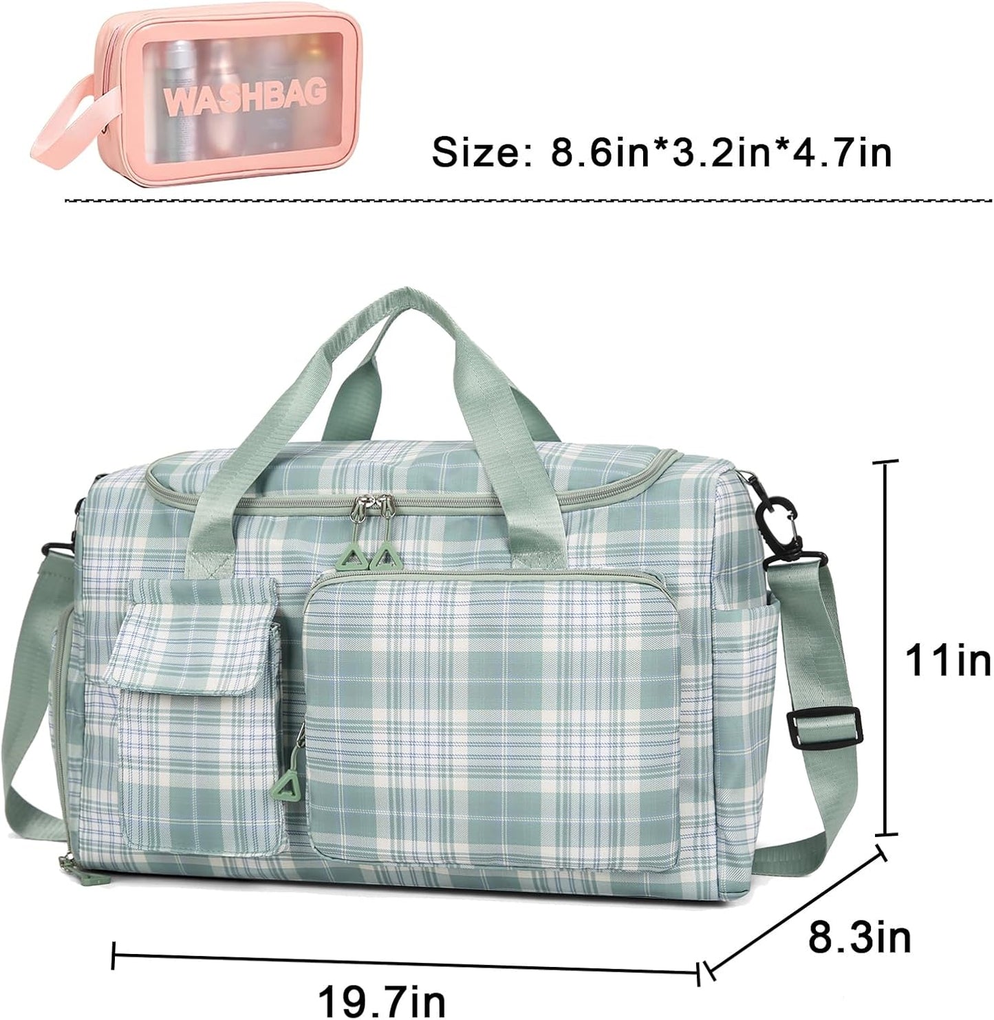 Small Gym Bag for Women, Travel Duffle Bag Carry On Weekender Bag with Shoe Compartment - Colors B