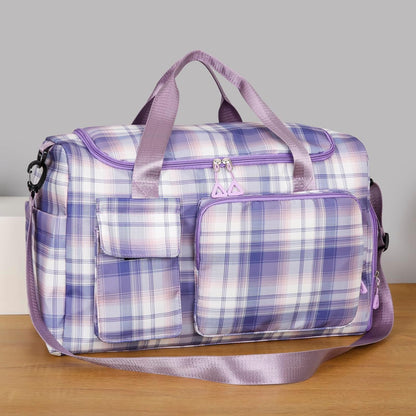 Small Gym Bag for Women, Travel Duffle Bag Carry On Weekender Bag with Shoe Compartment - Colors B