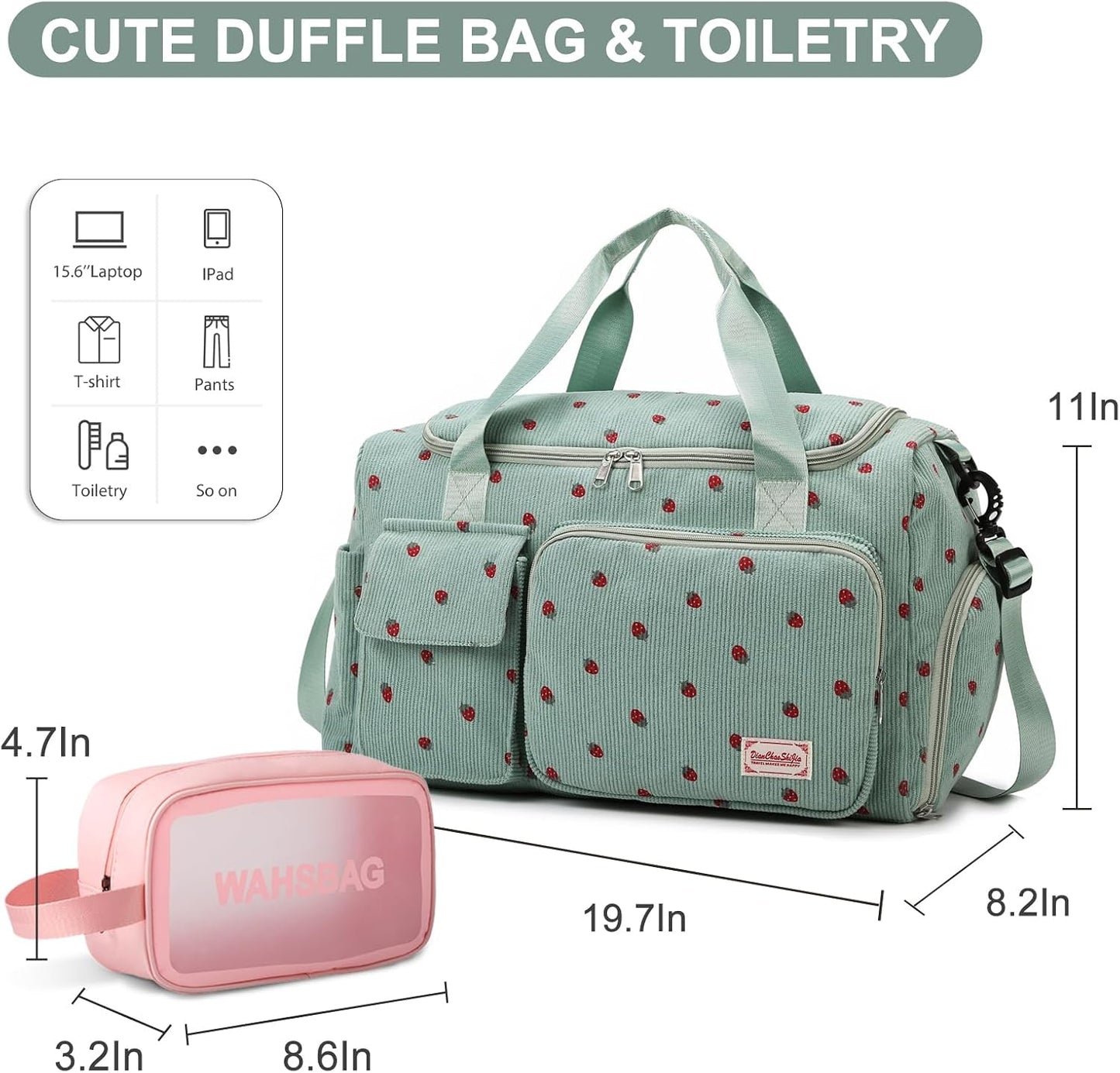 Small Gym Bag for Women, Travel Duffle Bag Carry On Weekender Bag with Shoe Compartment - Colors B
