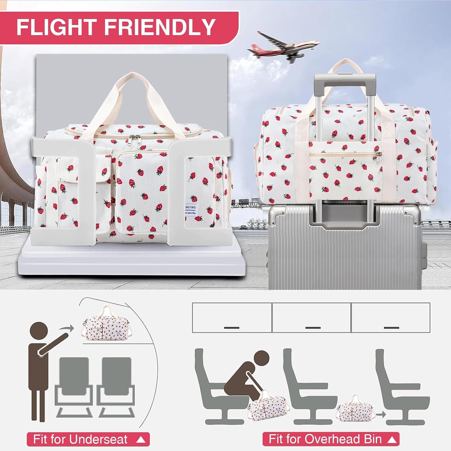 Small Gym Bag for Women, Travel Duffle Bag Carry On Weekender Bag with Shoe Compartment - Colors B