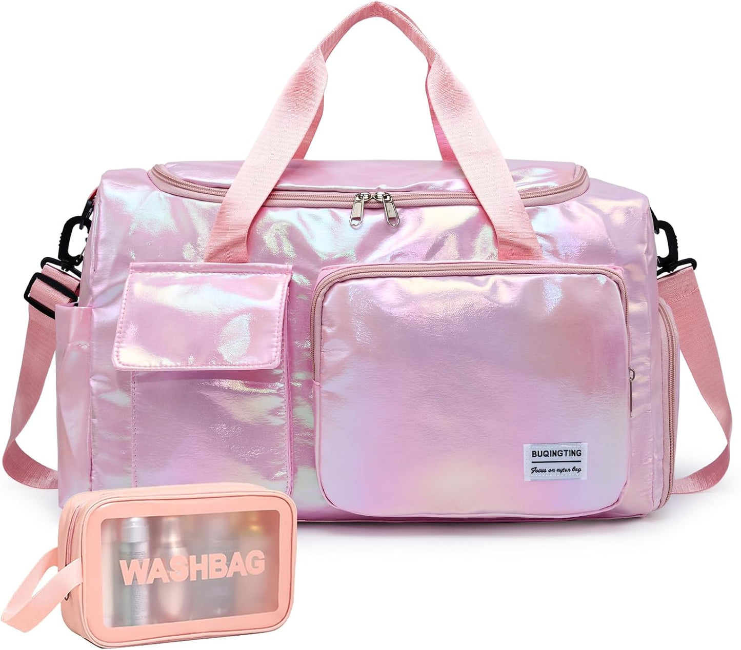 Small Gym Bag for Women, Travel Duffle Bag Carry On Weekender Bag with Shoe Compartment - Colors B