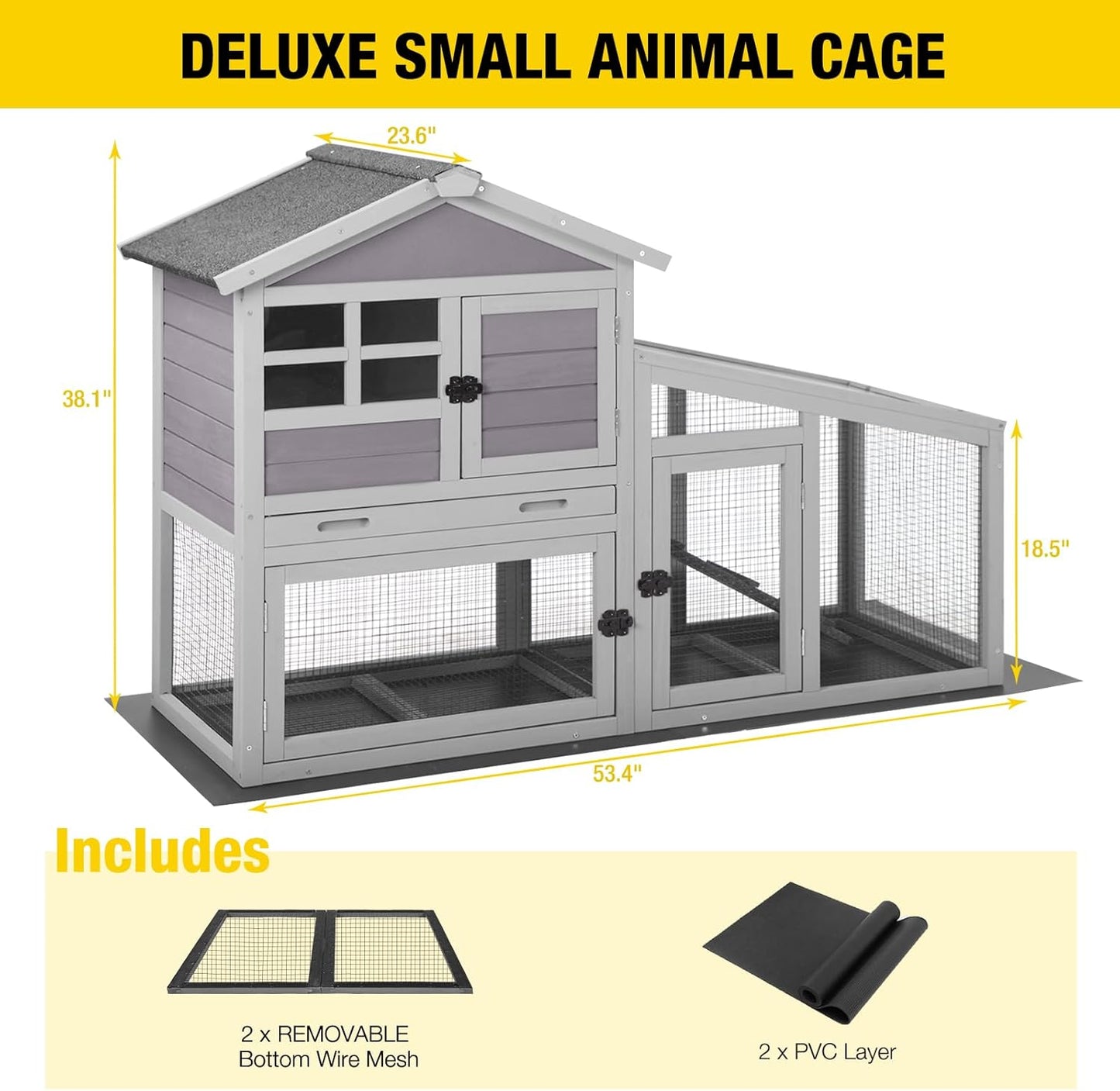 Rabbit Playpen Pet Pen Small Animal Cage with Waterproof Liner - Extension Playpen