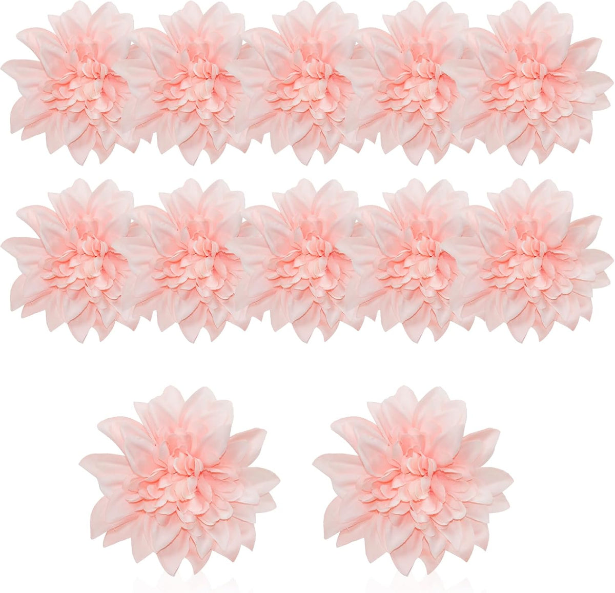 12 Pcs 3.9 inch Fake Dahlia Stemless Flower Heads
