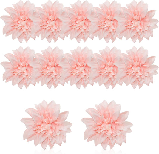 12 Pcs 3.9 inch Fake Dahlia Stemless Flower Heads