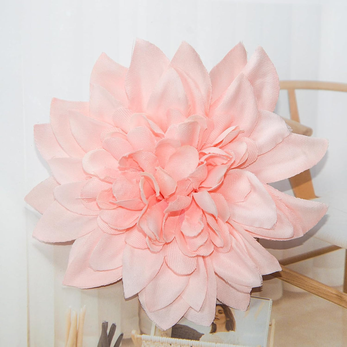 12 Pcs 3.9 inch Fake Dahlia Stemless Flower Heads