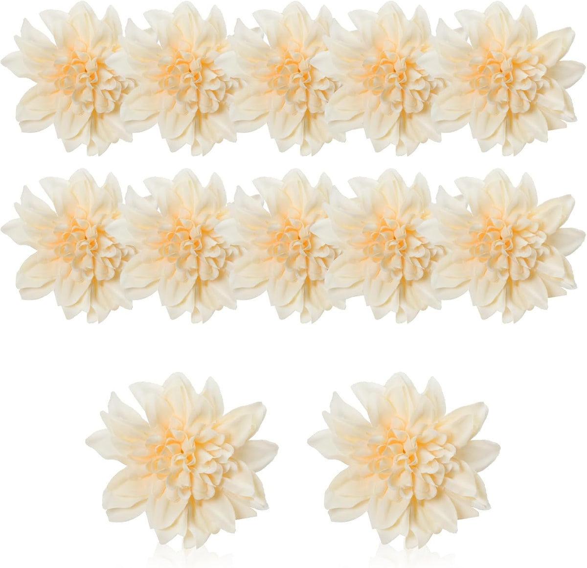 12 Pcs 3.9 inch Fake Dahlia Stemless Flower Heads