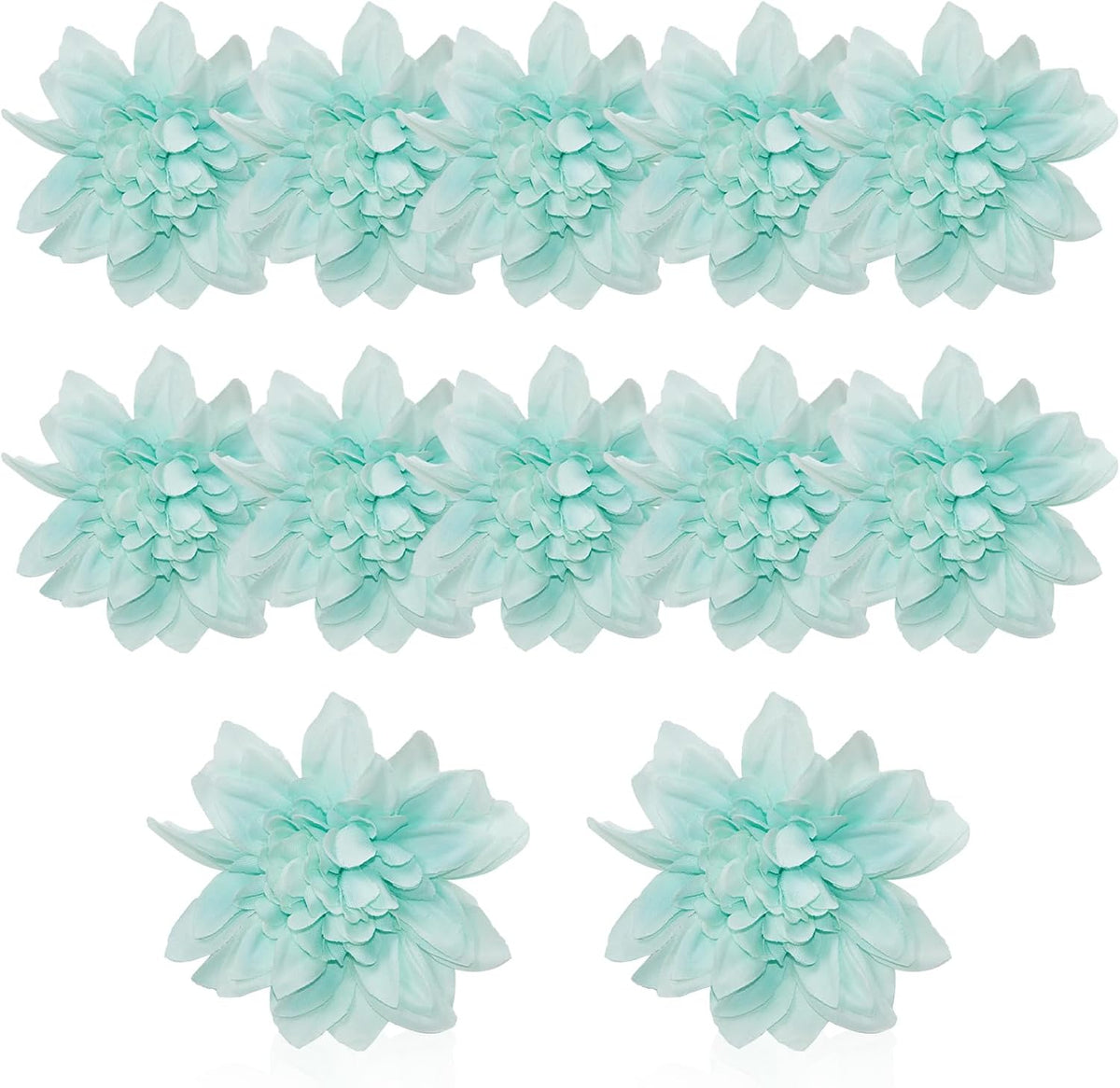 12 Pcs 3.9 inch Fake Dahlia Stemless Flower Heads