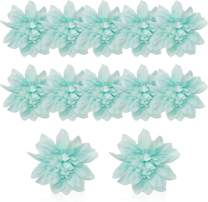 12 Pcs 3.9 inch Fake Dahlia Stemless Flower Heads