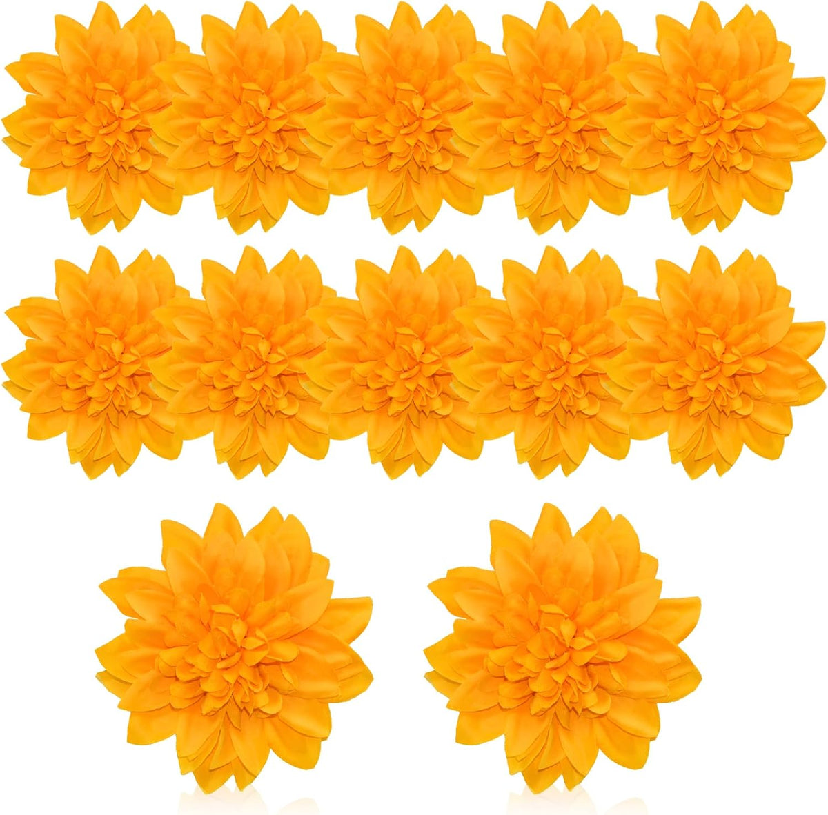 12 Pcs 3.9 inch Fake Dahlia Stemless Flower Heads