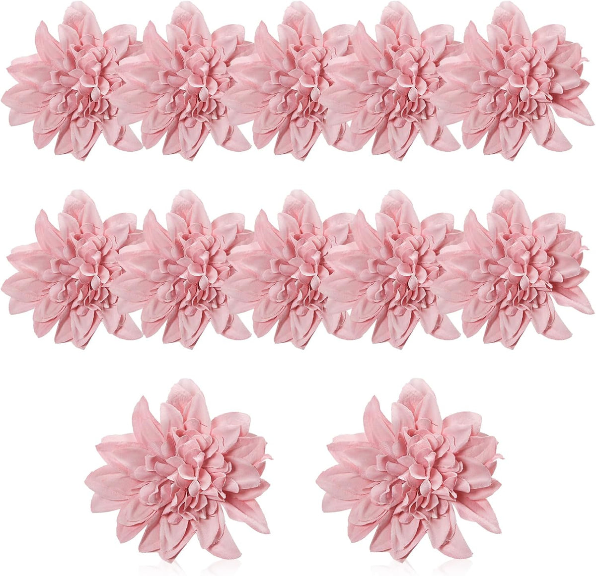 12 Pcs 3.9 inch Fake Dahlia Stemless Flower Heads