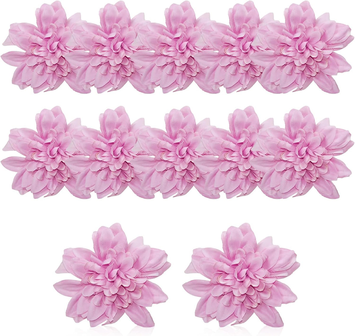 12 Pcs 3.9 inch Fake Dahlia Stemless Flower Heads