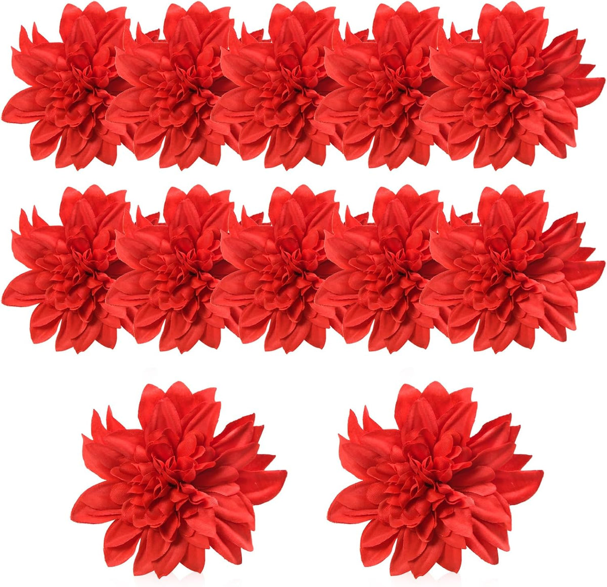 12 Pcs 3.9 inch Fake Dahlia Stemless Flower Heads