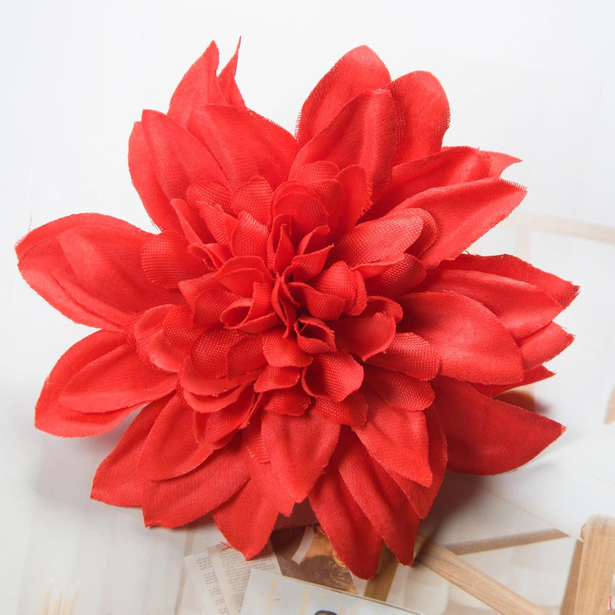 12 Pcs 3.9 inch Fake Dahlia Stemless Flower Heads