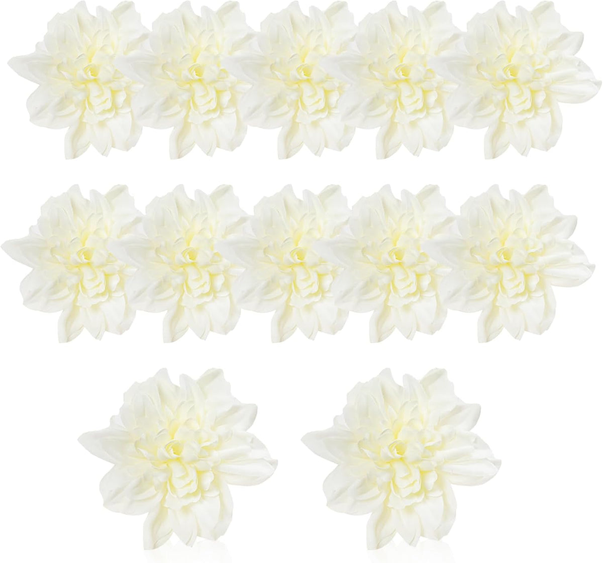 12 Pcs 3.9 inch Fake Dahlia Stemless Flower Heads