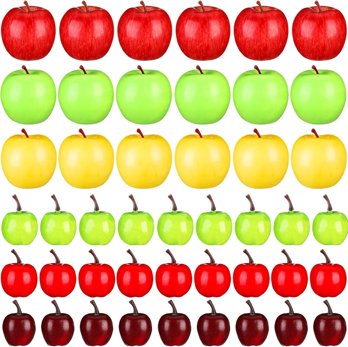 99 Pcs Realistic Fake Apples Mix 6 Styles Artificial Plastic Apples | Faux Apples Decorative Fruits Foam Fall Decpration for House Home Kitchen Photography Teacher Appreciation Week Decor Party