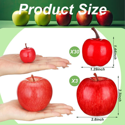 99 Pcs Realistic Fake Apples Mix 6 Styles Artificial Plastic Apples | Faux Apples Decorative Fruits Foam Fall Decpration for House Home Kitchen Photography Teacher Appreciation Week Decor Party