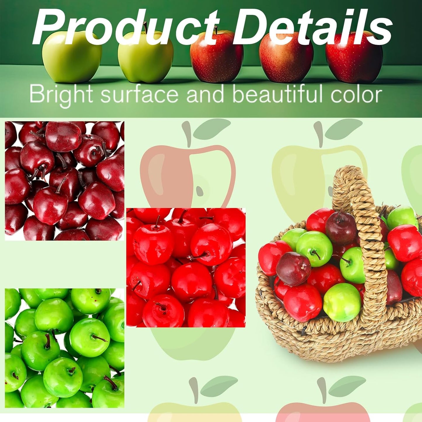 99 Pcs Realistic Fake Apples Mix 6 Styles Artificial Plastic Apples | Faux Apples Decorative Fruits Foam Fall Decpration for House Home Kitchen Photography Teacher Appreciation Week Decor Party
