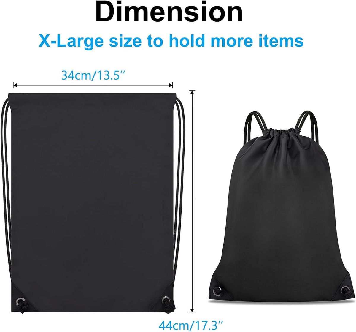 2PCS Drawstring Bags Bulk, String Backpack for Men Women, Cinch Bag Draw String Back Bag for Gym, Sports, Travel (2, Bright Yellow)