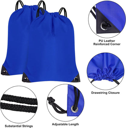 2PCS Drawstring Bags Bulk, String Backpack for Men Women, Cinch Bag Draw String Back Bag for Gym, Sports, Travel (2, Bright Yellow)