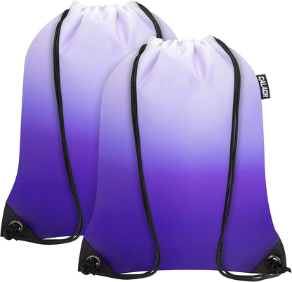 2PCS Drawstring Bags Bulk, String Backpack for Men Women, Cinch Bag Draw String Back Bag for Gym, Sports, Travel (2, Bright Yellow)