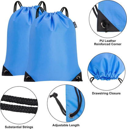 2PCS Drawstring Bags Bulk, String Backpack for Men Women, Cinch Bag Draw String Back Bag for Gym, Sports, Travel (2, Bright Yellow)