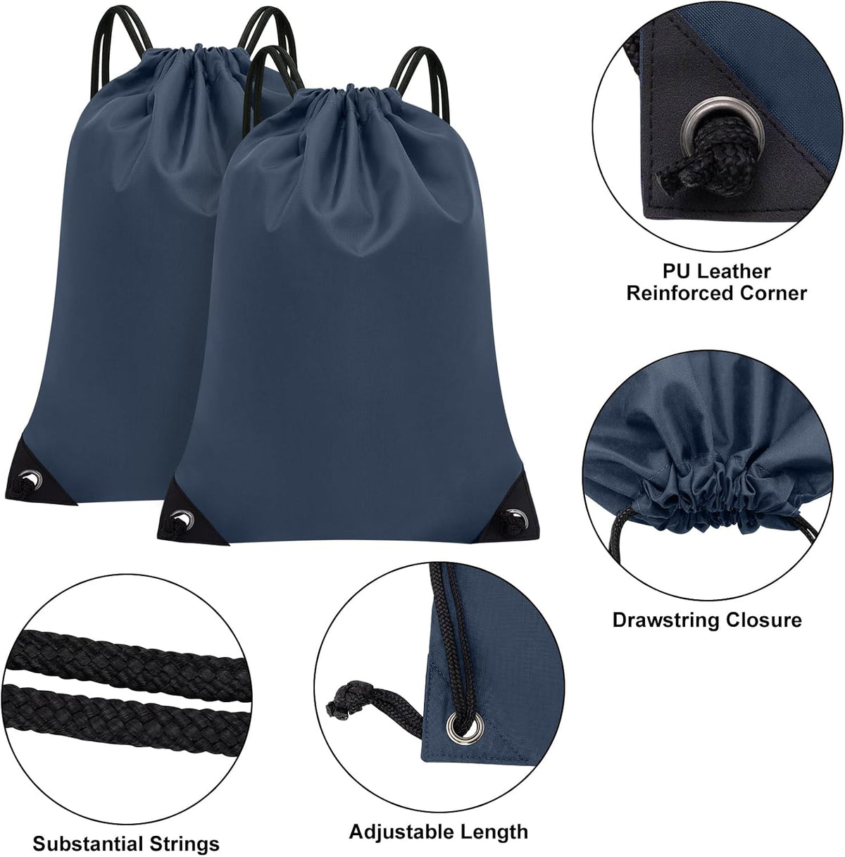 2PCS Drawstring Bags Bulk, String Backpack for Men Women, Cinch Bag Draw String Back Bag for Gym, Sports, Travel (2, Bright Yellow)