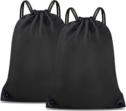 2PCS Drawstring Bags Bulk, String Backpack for Men Women, Cinch Bag Draw String Back Bag for Gym, Sports, Travel (2, Bright Yellow)