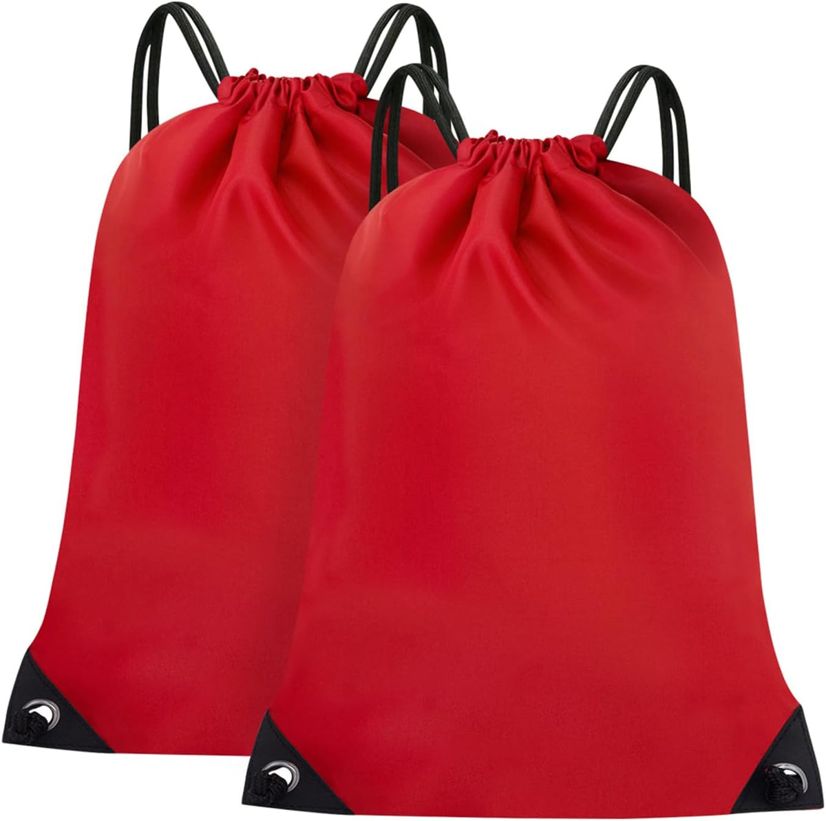 2PCS Drawstring Bags Bulk, String Backpack for Men Women, Cinch Bag Draw String Back Bag for Gym, Sports, Travel (2, Bright Yellow)