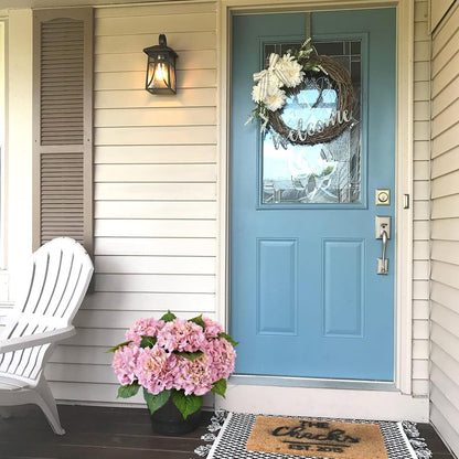 JINWOE Light Blue Flowers Hydrangea Artificial Flowers, 4PCS 21" Latex Real Touch Vintage Lifelike Silk Flowers,Faux Hydrangea Bouquet Fake Flowers for Wedding Centerpieces Tables Party Outdoor Home