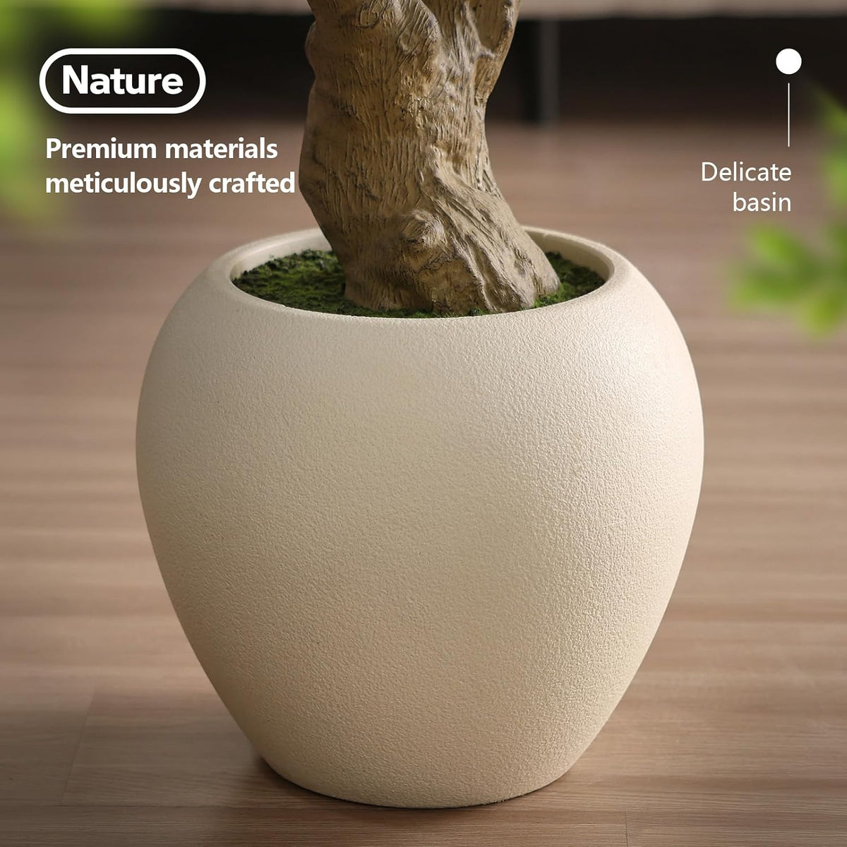 Artificial Olive Tree 7FT Faux Plant Home Decor - Large White Pot with Lifelike Silk Leaves, UV Resistant & No Maintenance - Indoor Outdoor Fake Tree for Modern Office Living Room,VN164