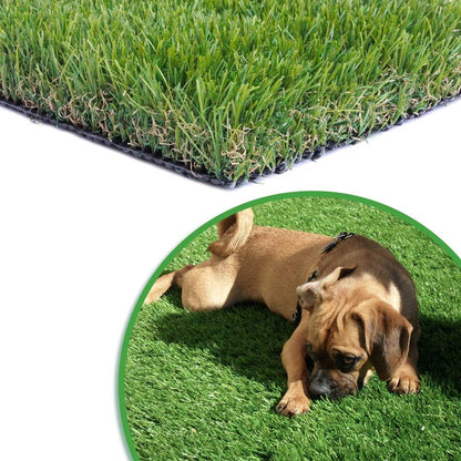 Artificial Grass Turf 12FTX20FT,1,38inch 4 Tone Realistic Synthetic Thick Fake Faux Grass Rug Astroturf Carpet Landscape for Dogs Indoor Outdoor Garden Lawn Mat, with Drainage Holes