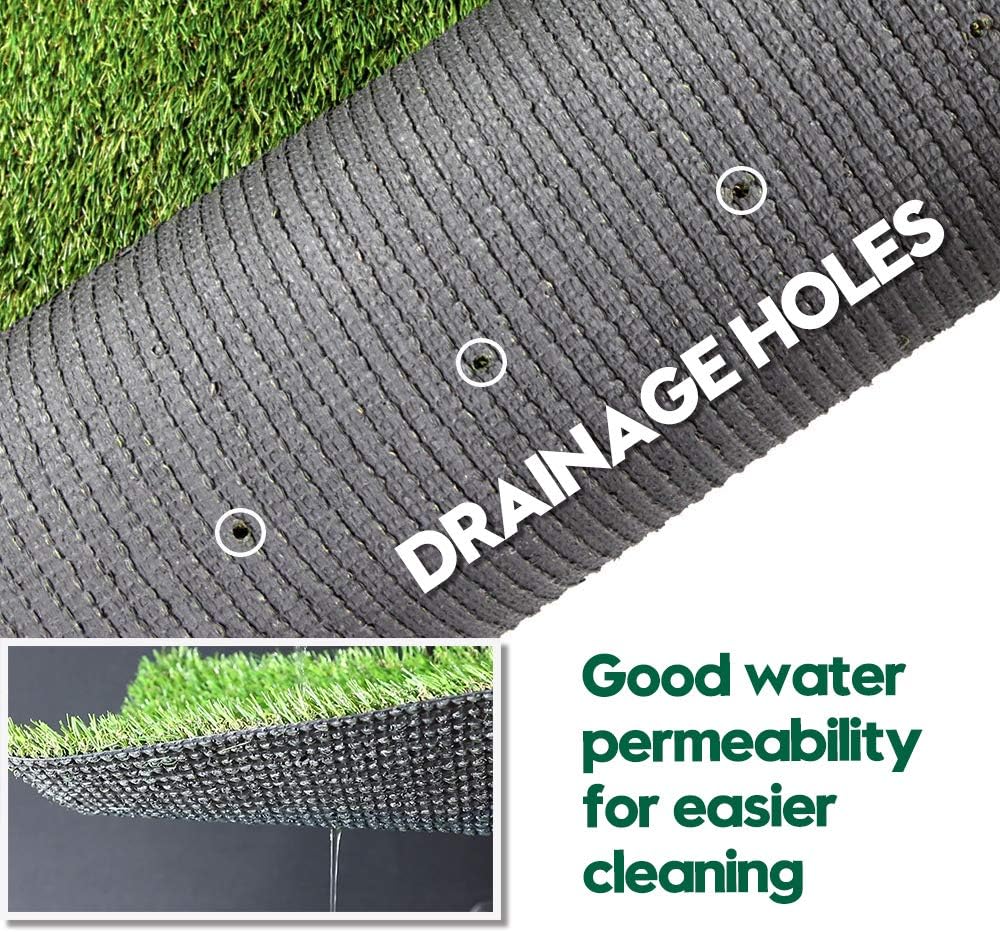 Artificial Grass Turf 12FTX20FT,1,38inch 4 Tone Realistic Synthetic Thick Fake Faux Grass Rug Astroturf Carpet Landscape for Dogs Indoor Outdoor Garden Lawn Mat, with Drainage Holes