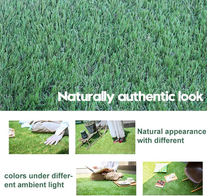 Artificial Grass Turf 12FTX20FT,1,38inch 4 Tone Realistic Synthetic Thick Fake Faux Grass Rug Astroturf Carpet Landscape for Dogs Indoor Outdoor Garden Lawn Mat, with Drainage Holes