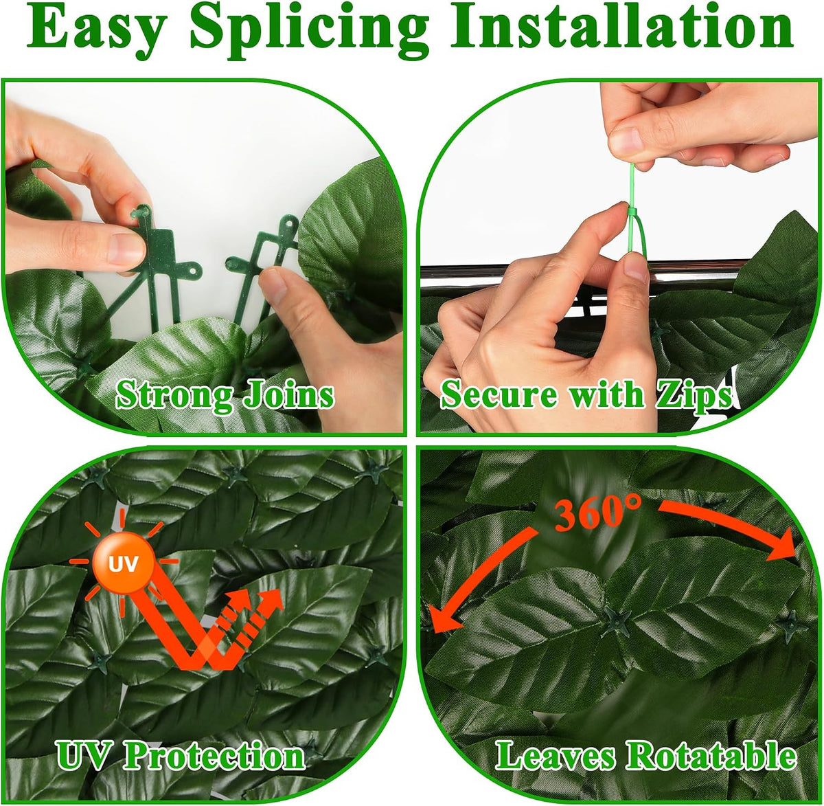 Artificial Ivy Privacy Screen for Fence, 39x118in Strengthened Joint Prevent Leaves Falling Off, Faux Hedge Panels Greenery Vines, Decorative Fences for Outdoor, Garden