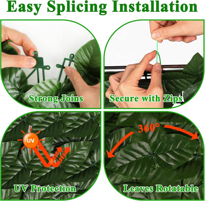 Artificial Ivy Privacy Screen for Fence, 39x118in Strengthened Joint Prevent Leaves Falling Off, Faux Hedge Panels Greenery Vines, Decorative Fences for Outdoor, Garden